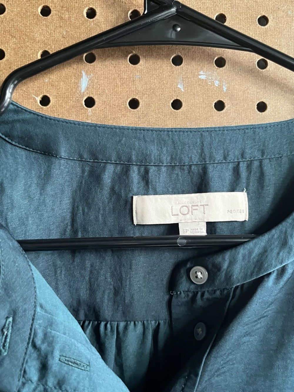 LOFT Deep Teal Button-Up Shirt